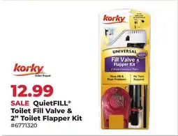 Runnings Korky QuietFILL Toilet Fill Valve & 2 Toilet Flapper Kit offer