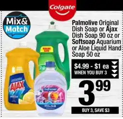Super King Markets Palmolive Original Dish Soap or Ajax Dish Soap or Softsoap Aquarium or Aloe Liquid Hand Soap offer