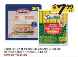 Winn Dixie Land O' Frost Premium Variety or Nathan's Beef Franks offer
