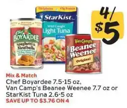 Winn Dixie Chef Boyardee, Van Camp's Beanee Weenee, StarKist Tuna offer