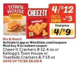 Winn Dixie Cheez-It or Kellogg's Town House Crackers offer