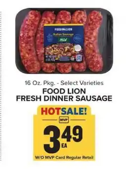 Food Lion FOOD LION FRESH DINNER SAUSAGE offer