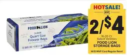 Food Lion Food Lion Storage Bags offer