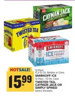 Food Lion SMIRNOFF ICE, TWISTED TEA, CAYMAN JACK OR SIMPLY SPIKED offer