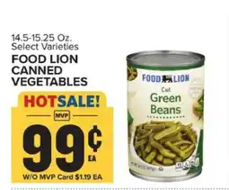 Food Lion FOOD LION CANNED VEGETABLES offer
