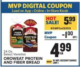 Food Lion OROWEAT PROTEIN AND FIBER BREAD offer