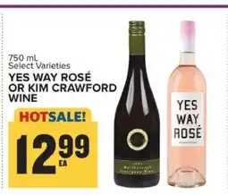 Food Lion YES WAY ROSÉ OR KIM CRAWFORD WINE offer