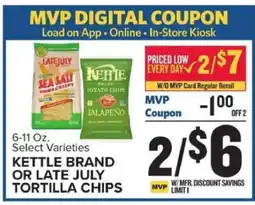 Food Lion Kettle Brand or Late July Tortilla Chips offer