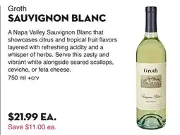 Bristol Farms Groth SAUVIGNON BLANC offer