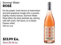 Bristol Farms Summer Water ROSÉ offer