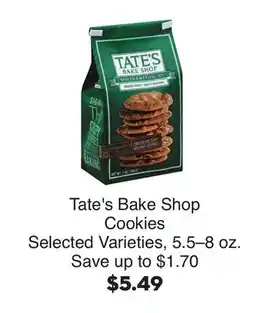 Bristol Farms Tate's Bake Shop Cookies offer