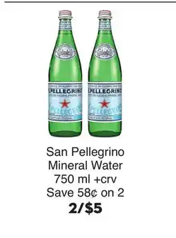 Bristol Farms San Pellegrino Mineral Water offer