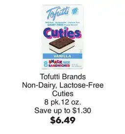Bristol Farms Tofutti Brands Non-Dairy, Lactose-Free Cuties offer