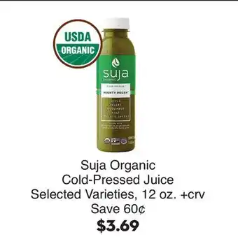 Bristol Farms Suja Organic Cold-Pressed Juice offer