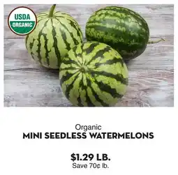 Bristol Farms Organic MINI SEEDLESS WATERMELONS offer
