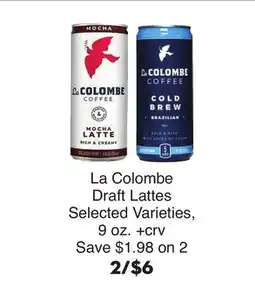 Bristol Farms La Colombe Draft Lattes offer