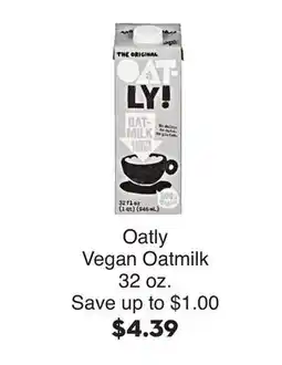 Bristol Farms Oatly Vegan Oatmilk offer