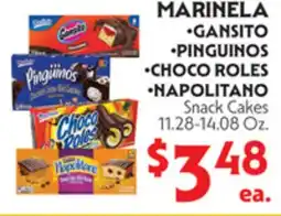 La Chiquita Food Market MARINELA •GANSITO •PINGUINOS •CHOCO Roles •Napolitano Snack Cakes offer