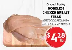 La Chiquita Food Market Grade A Poultry BONELESS CHICKEN BREAST STEAK offer