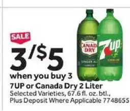 Stop&Shop 7UP or Canada Dry 2 Liter offer
