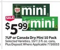 Stop&Shop 7UP or Canada Dry Mini 10 Pack offer