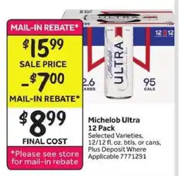 Stop&Shop Michelob Ultra 12 Pack offer