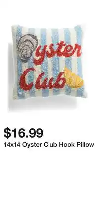 TJ Maxx 14x14 Oyster Club Hook Pillow offer