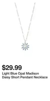 TJ Maxx Light Blue Opal Madison Daisy Short Pendant Necklace offer