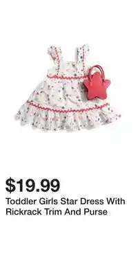 TJ Maxx Toddler Girls Star Dress With Rickrack Trim And Purse offer