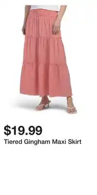 TJ Maxx Tiered Gingham Maxi Skirt offer