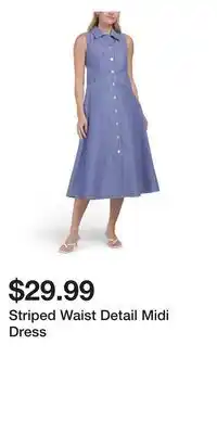 TJ Maxx Striped Waist Detail Midi Dress offer
