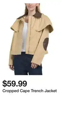 TJ Maxx Cropped Cape Trench Jacket offer