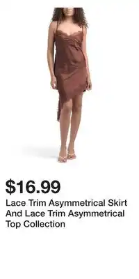 TJ Maxx Lace Trim Asymmetrical Skirt And Lace Trim Asymmetrical Top Collection offer
