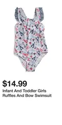 TJ Maxx Infant And Toddler Girls Ruffles And Bow Swimsuit offer
