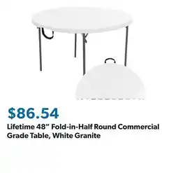 Sam's Club Lifetime 48 Fold-in-Half Round Commercial Grade Table, White Granite offer