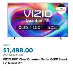 Sam's Club VIZIO 100 Class Quantum Series QLED Smart TV, QuickFit offer