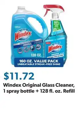 Sam's Club Windex Original Glass Cleaner, 1 spray bottle + 128 fl. oz. Refill offer