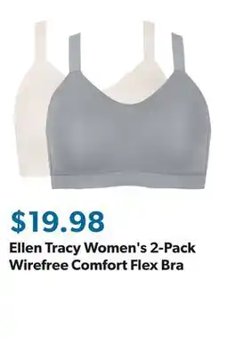 Sam's Club Ellen Tracy Women's 2-Pack Wirefree Comfort Flex Bra offer