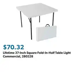 Sam's Club Lifetime 37-Inch Square Fold-In-Half Table Light Commercial, 280228 offer