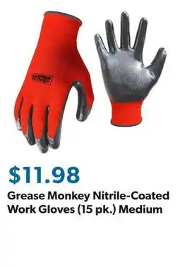 Sam's Club Grease Monkey Nitrile-Coated Work Gloves (15 pk.) Medium offer