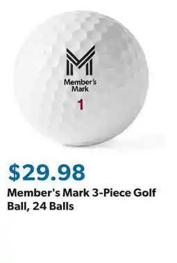 Sam's Club Member's Mark 3-Piece Golf Ball, 24 Balls offer