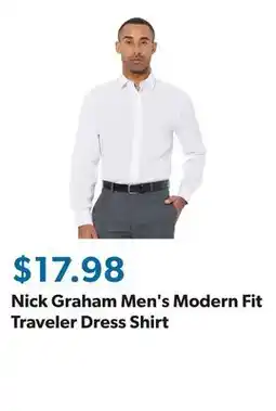 Sam's Club Nick Graham Men's Modern Fit Traveler Dress Shirt offer