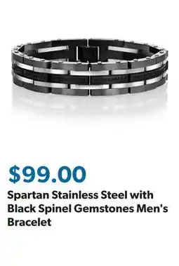 Sam's Club Spartan Stainless Steel with Black Spinel Gemstones Men's Bracelet offer