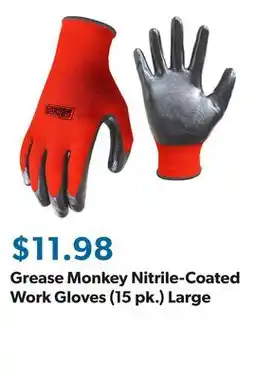 Sam's Club Grease Monkey Nitrile-Coated Work Gloves (15 pk.) Large offer