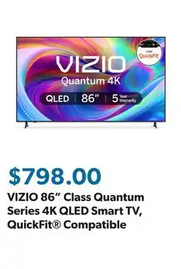 Sam's Club VIZIO 86 Class Quantum Series 4K QLED Smart TV, QuickFit Compatible offer