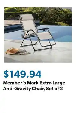 Sam's Club Member's Mark Extra Large Anti-Gravity Chair, Set of 2 offer