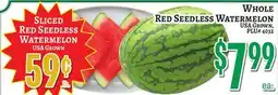 Trade Fair Supermarket SLICED RED SEEDLESS WATERMELON WHOLE RED SEEDLESS WATERMELON offer