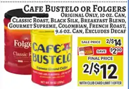 Trade Fair Supermarket CAFE BUSTEL OR FOLGERS offer