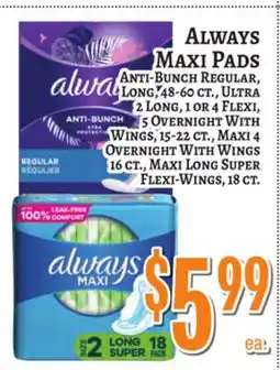 Trade Fair Supermarket ALWAYS MAXI PADS offer