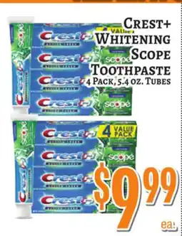 Trade Fair Supermarket CREST+ WHITENING SCOPE TOOTHPASTE offer
